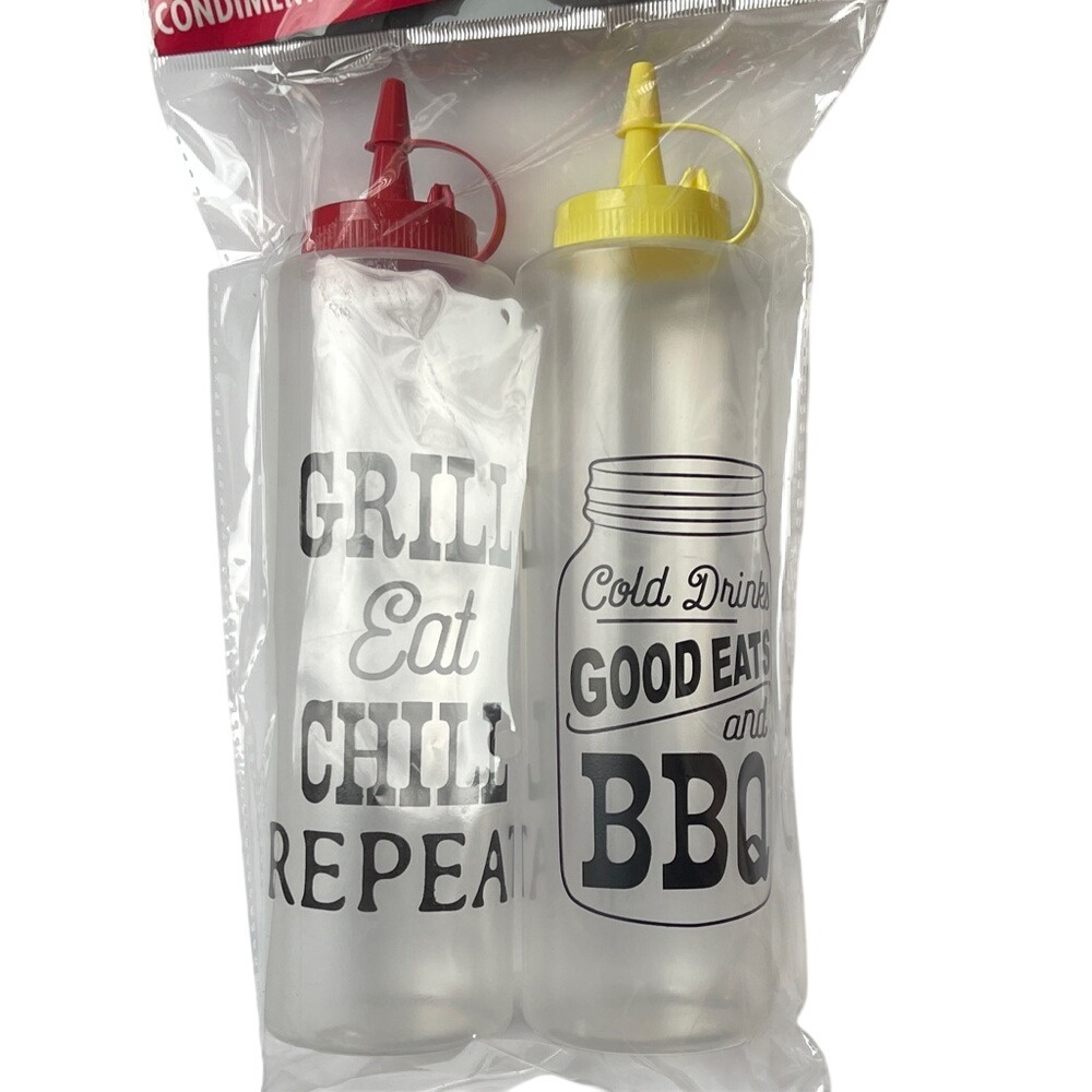 Condiment Sauce Dressing Squeeze‎ Bottles BBQ Set NIP